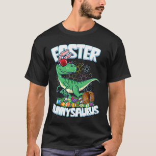Easter Dinosaur Shirt Bunny Egg Hunt Kids Boys Vel