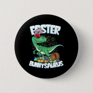Easter Dinosaur Shirt Bunny Egg Hunt Kids Boys Vel 2 Inch Round Button