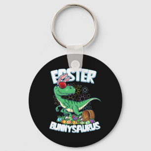 Easter Dinosaur Shirt Bunny Egg Hunt Kids Boys Vel Keychain