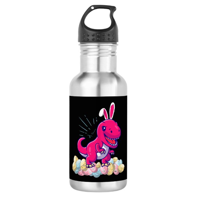 Easter Dinosaur T rex Boys Girls Kids Gift 532 Ml Water Bottle (Front)