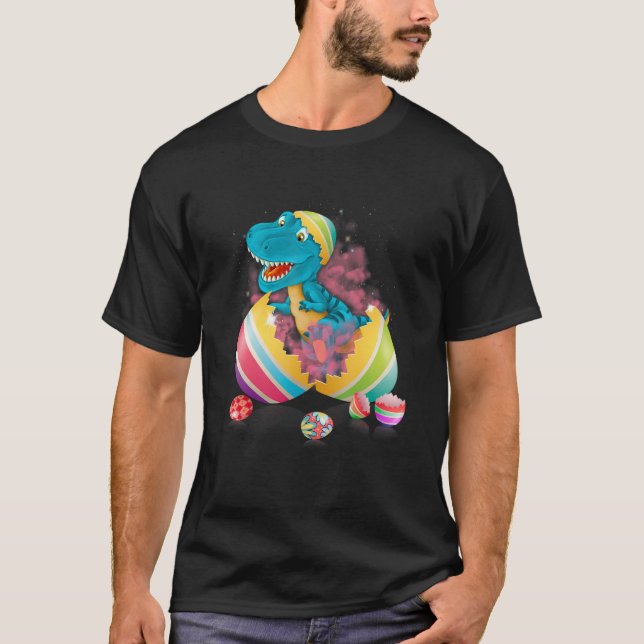 Easter Dinosaur Toddler Bunny Easter Basket Boys K T-Shirt (Front)