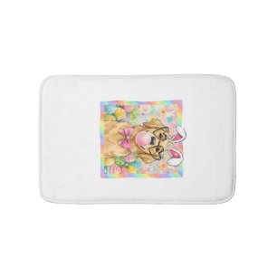 Easter Dog Bunny Ear Funny Golden Retriever Easter Bath Mat