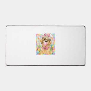 Easter Dog Bunny Ear Funny Golden Retriever Easter Desk Mat