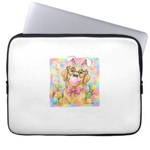 Easter Dog Bunny Ear Funny Golden Retriever Easter Laptop Sleeve