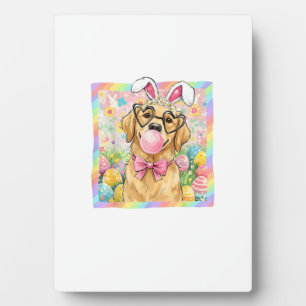 Easter Dog Bunny Ear Funny Golden Retriever Easter Plaque