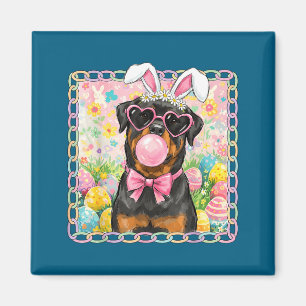 Easter dog bunny ears funny rottweiler easter bunn magnet