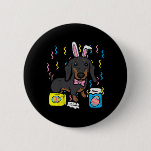Easter Dog Dachsund Bunny Cute Egg Hunting Girls B 2 Inch Round Button