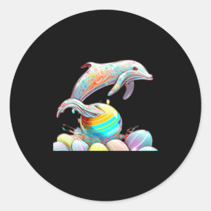 Easter Dolphin Easter Classic Round Sticker
