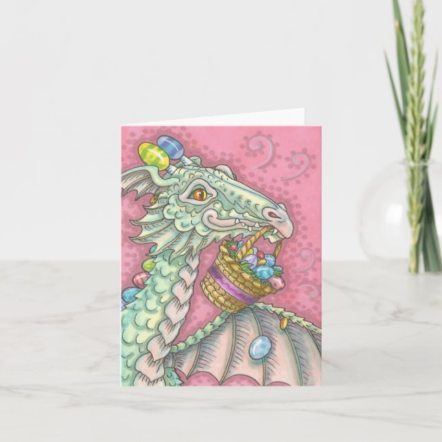 EASTER DRAGON EGG DROP GREETING NOTE CARD Blank (Front)