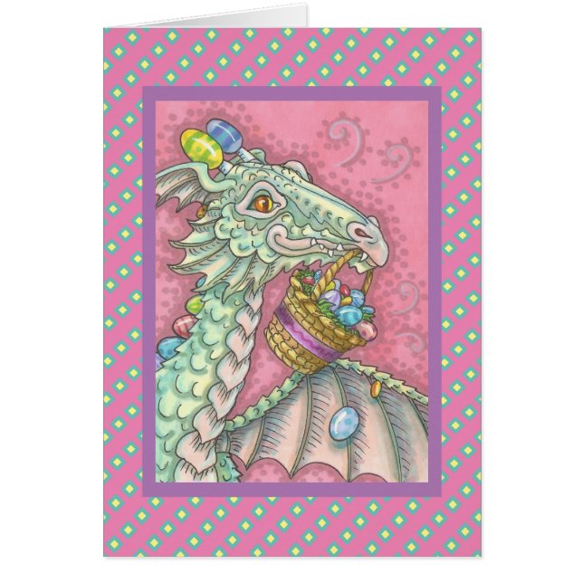 EASTER DRAGON EGG DROP GREETING NOTE CARD Verse (Front)
