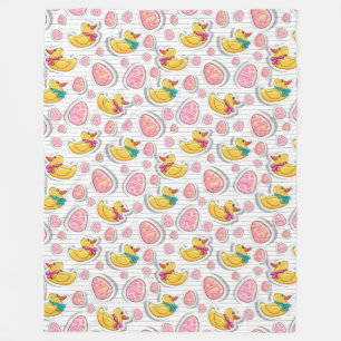 Easter Duck And Eggs Pattern Fleece Blanket