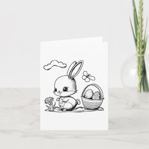 Easter Easter Bunny Colouring And Painting Yoursel Card