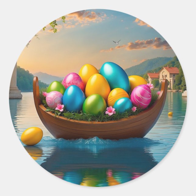 "Easter Egg" – A Symbol of Renewal and Joy 🐣🌸 Classic Round Sticker (Front)