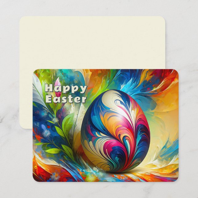 Easter Egg abstract vivid Colour Flow -  Holiday Card (Front/Back)