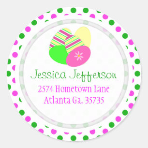 Easter Egg And Polka-dot Address Stickers