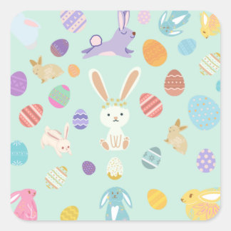 Easter egg and rabbit sticker