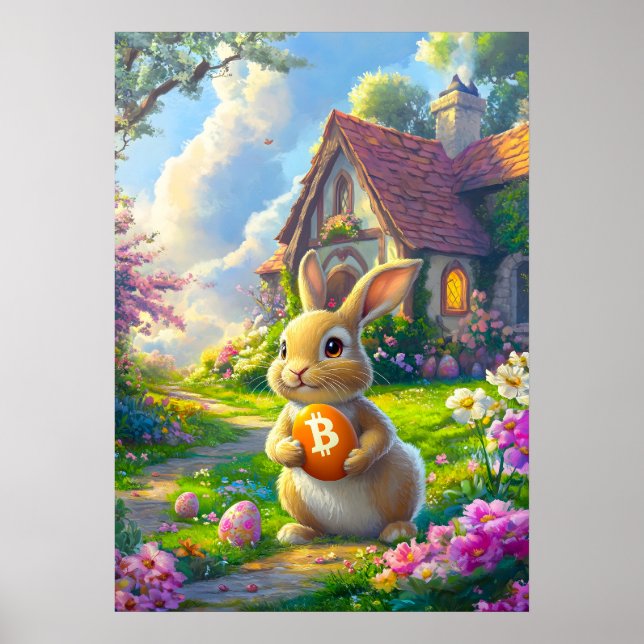 Easter Egg Bitcoin Crypto Poster (Front)