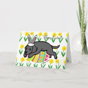 Easter Egg Black Labrador Puppy Cartoon Holiday Card