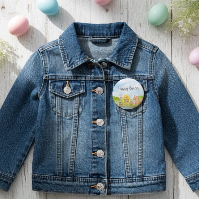  Easter Egg Brunch Chick Easter Bunny Party 1 Inch Round Button (Creator Uploaded)