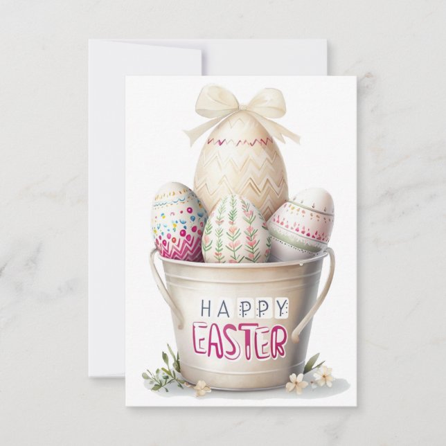 Easter Egg Bucket Thank You Card (Front)