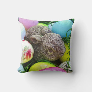 Easter egg,bunny and Golf Balls Throw Pillow