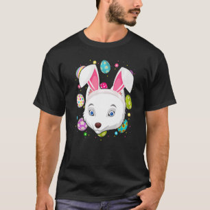 Easter Egg Bunny Ear Arctic Fox Face Easter Sunday T-Shirt