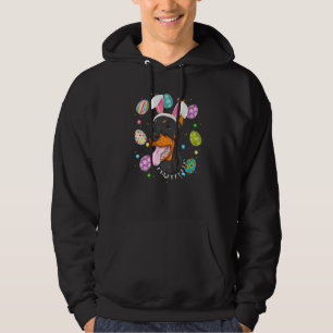 Easter Egg Bunny Ear Doberman Dog Face Easter Sun Hoodie