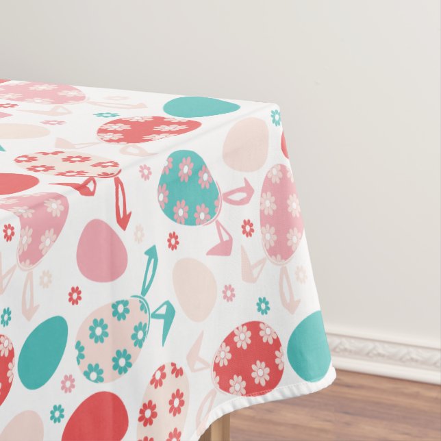 Easter Egg Bunny Ears Pattern Tablecloth (In Situ)