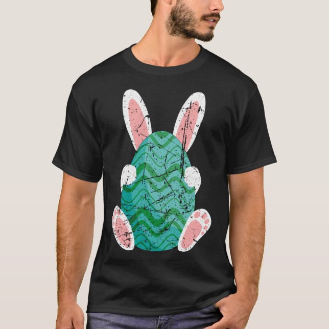 Easter Egg Bunny Happy Easter Day Funny Egg Huntin T-Shirt (Front)