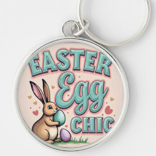 Easter Egg Chic: Vintage Bunny Charm Keychain