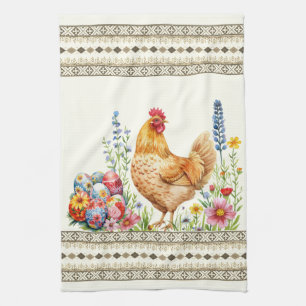 Easter Egg Chicken Hen Kitchen Towel