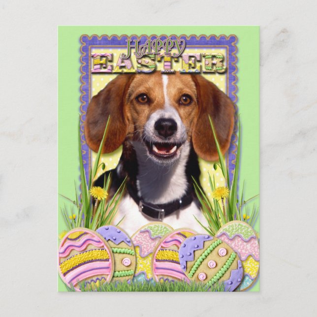 Easter Egg Cookies - Beagle Holiday Postcard (Front)