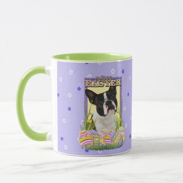 Easter Egg Cookies - Boston Terrier Mug (Left)