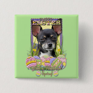 Easter Egg Cookies - Chihuahua 2 Inch Square Button