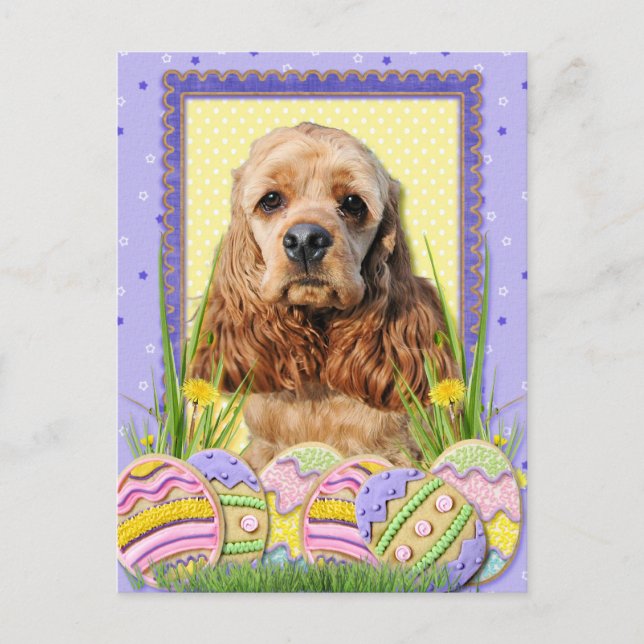 Easter Egg Cookies - Cocker Spaniel Holiday Postcard (Front)