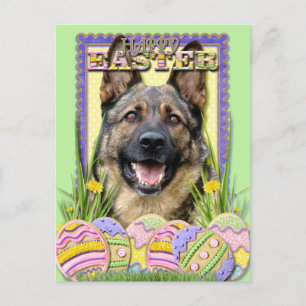 Easter Egg Cookies - German Shepherd Holiday Postcard