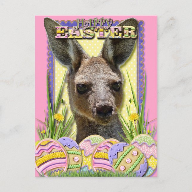 Easter Egg Cookies - Kangaroo Holiday Postcard (Front)