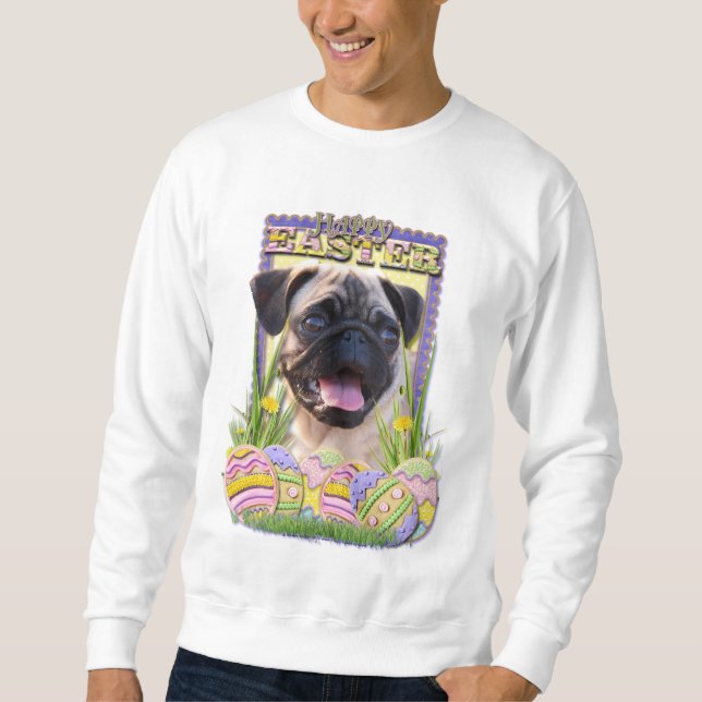 Easter Egg Cookies - Pug Sweatshirt (Front)