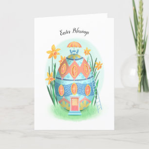 Easter Egg Cottage Easter blessing Card