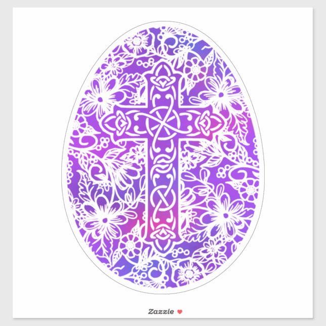Easter Egg Cross Watercolor Style (Sheet)