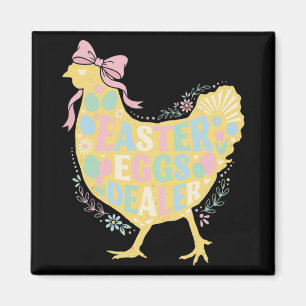 Easter Egg Dealer Loral Chicken Hen Coquette Bow P Magnet