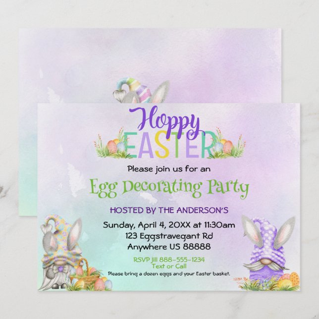 Easter Egg Decorating Invitation (Front/Back)