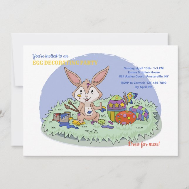 Easter Egg Decorating Party Invitation (Front)