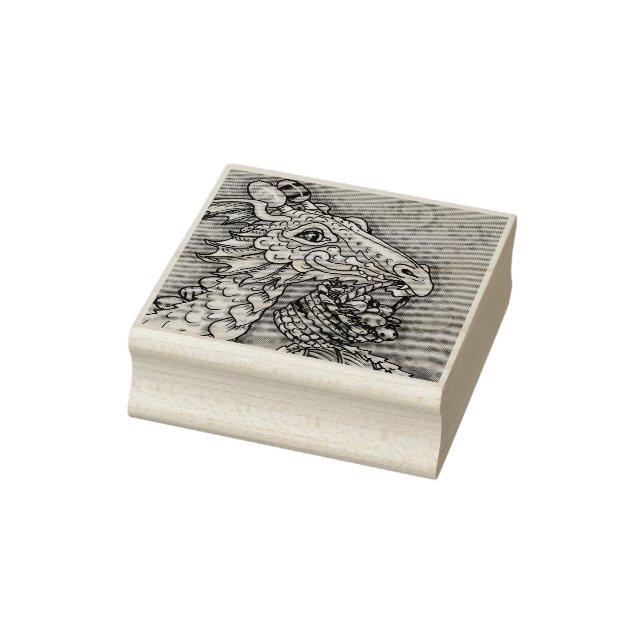 EASTER EGG DRAGON, FANTASY RUBBER STAMP (Stamp)