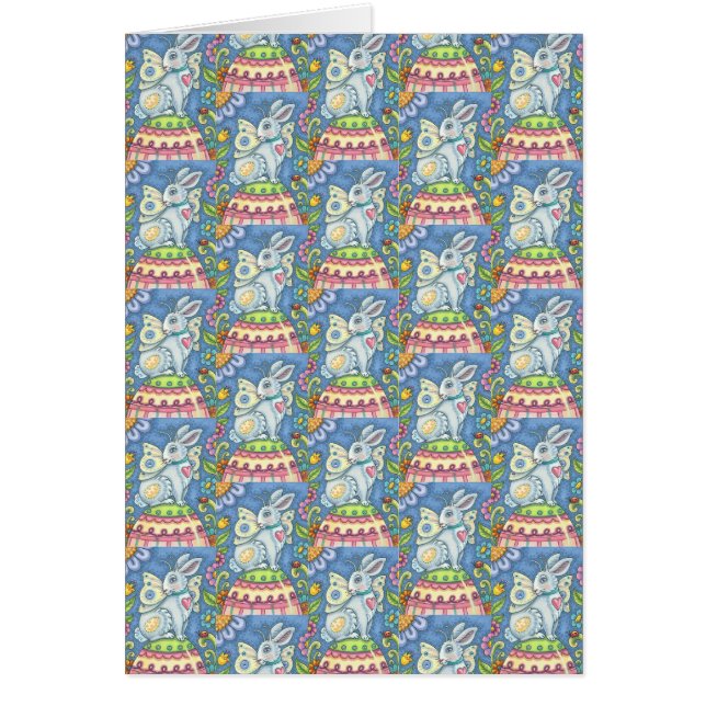 EASTER EGG FAIRY, FANTASY RABBIT NOTE CARD Blank (Front)