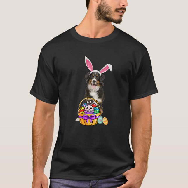 Easter Egg Funny Bernese Mountain Dog Easter T-Shirt (Front)