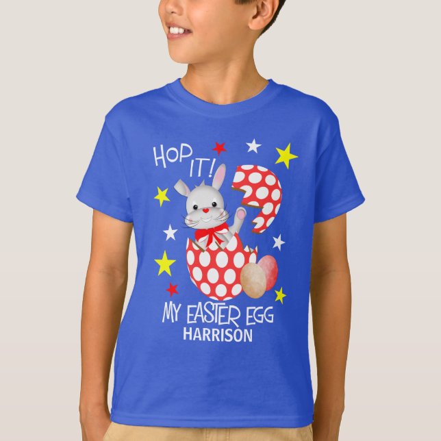 Easter Egg Funny Bunny Personalized T-Shirt (Front)