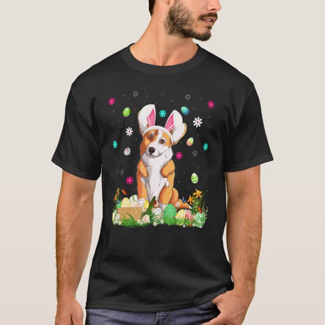 Easter Egg  Funny Corgi Dog Easter Sunday T-Shirt (Front)