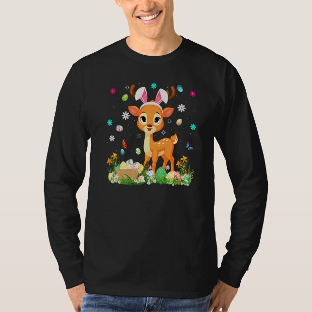 Easter Egg  Funny Deer Easter Sunday T-Shirt (Front)