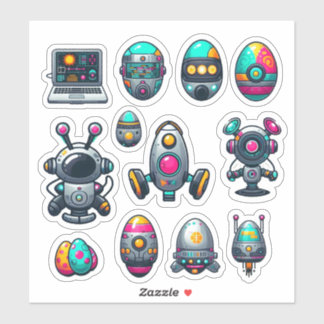 Easter Egg Futuristic Stickers